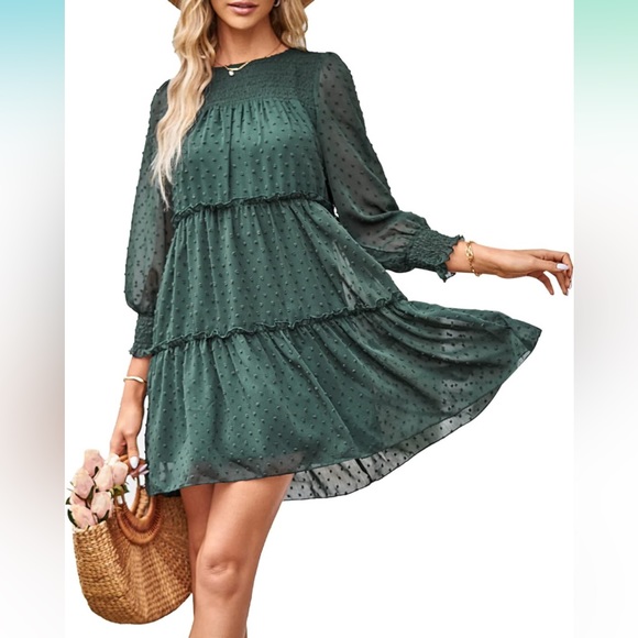 Dresses & Skirts - *HP*NWOT fall Swiss dot long sleeve dress